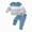 H554-Blue, variant on TOWED22 Toddler Baby Boy Fall Outfit Contrast Color Sweatshirt Tops with Elastic Waist Pants Cute Infant Newborn Winter Clothes,Brown,12-18 M