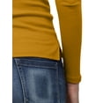 thumbnail image 6 of J. METHOD Women's Light Weight Basic Long Sleeve Turtleneck Knit Ribbed Shirt Sweater Mock Neck Top NEWT88 Mustard 2XL, 6 of 6