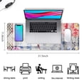 thumbnail image 5 of Long Mouse Pads for Desk,Pioneer Flower Floral Print Pattern Desk Mats on Top Of Desks, Desk Mouse Pad Extra Large with 3mm Non-Slip Base and Stitched Edge for Gaming,Office,Work,Home 31.5"x11.8", 5 of 6