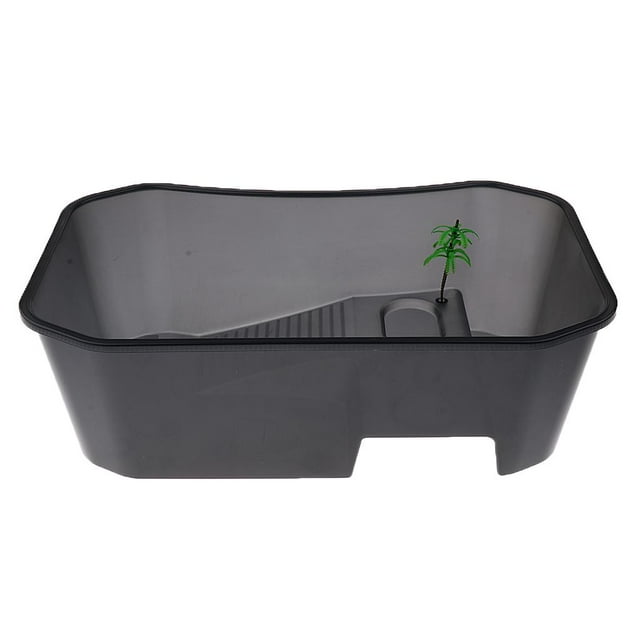 BELOVING Reptile Habitat Terrarium Tank Breeding Box for Terrapin Tortoise Turtle Blk Black