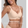 thumbnail image 2 of QYLUX Womens Seamless Bra No Underwire Comfortable Wireless Bralettes Push Up V Neck Bras Full Coverage Everyday Basic Bra, 2 of 11