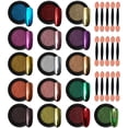 thumbnail image 1 of Polvo cromado para uñas Nail Art Artdone, 16 tarros, color plateado y dorado, 1 of 7