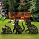 thumbnail image 4 of Decoración de jardín para gatos, 3 piezas de silueta de gato de metal con soporte fijo, decoración de gato negro de Pascua para césped, porche, patio, decoración de jardín al aire libre, 4 of 5