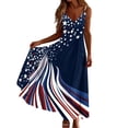 thumbnail image 6 of IUYRTFE Women's Sleeveless Crew Neck Patriotic Print Maxi Dress American Flag Striped Star Long Summer Gown, 6 of 7