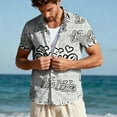 thumbnail image 6 of Awdenio Tshirts Shirts for Men Valentines Day Heart Short Sleeve Beach Button Down Causal Top Print Hawaii Shirts, 6 of 9