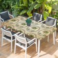 thumbnail image 2 of Vintage Palm Trees Table Cloths for 6 Foot Rectangle Tables, Summer Botanical Retro Watercolor Patio Waterproof Elastic Fitted Tablecloths, Washable Rectangular Table Cover for Camping, 2 of 8