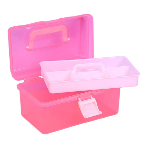Stackable Storage Box with Removable Tray Practical Toy Organizer Case Plastic Container for Sewing and Fishing Tackle