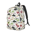thumbnail image 1 of Disketp Cute Dinosaurs Mochila de Lona Estampada, Mochila Escolar de Viaje Ligera para Estudiantes y Portátil-Medium, 1 of 5