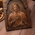 thumbnail image 5 of Our Lord Sacred Heart of Jesus Wood Carving Wall Art Decor Plaque Religious Figure Christ Catholic Statue, 5 of 5