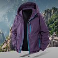 thumbnail image 2 of Luwomo Womens' Hiking Jackets Outdoor Breathable Windproof Raincoat Lightweight Mountaineering Long Sleeve Hooded Coat Relaxed Fit Blouses Purple,L, 2 of 4