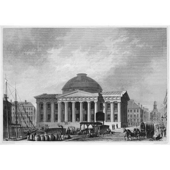 Boston: Custom House, 1850. /Nsteel Engraving, 1850. Poster Print by  (18 x 24)