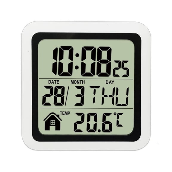Digital Shower Clock Indoor or Outdoor Temperature Date Week Display Waterproof