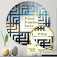 thumbnail image 3 of Designart "Cerulean Cycle Dreams: Moon in Blue and Gold" Moon Maze Round Wall Mirror - Fantasy Oval Printed Decorative Mirror - Multiple Color Options, 3 of 5