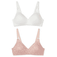 thumbnail image 2 of Warner's SILVER PINK/WHITE Elements of Bliss T-Shirt Bra 2-Pack, US 36C, UK 36C, 2 of 2