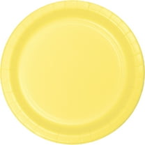 Party Central Disposable Round Luncheon Party Paper Plates - 7" - Mimosa Yellow - Club Pack of 240