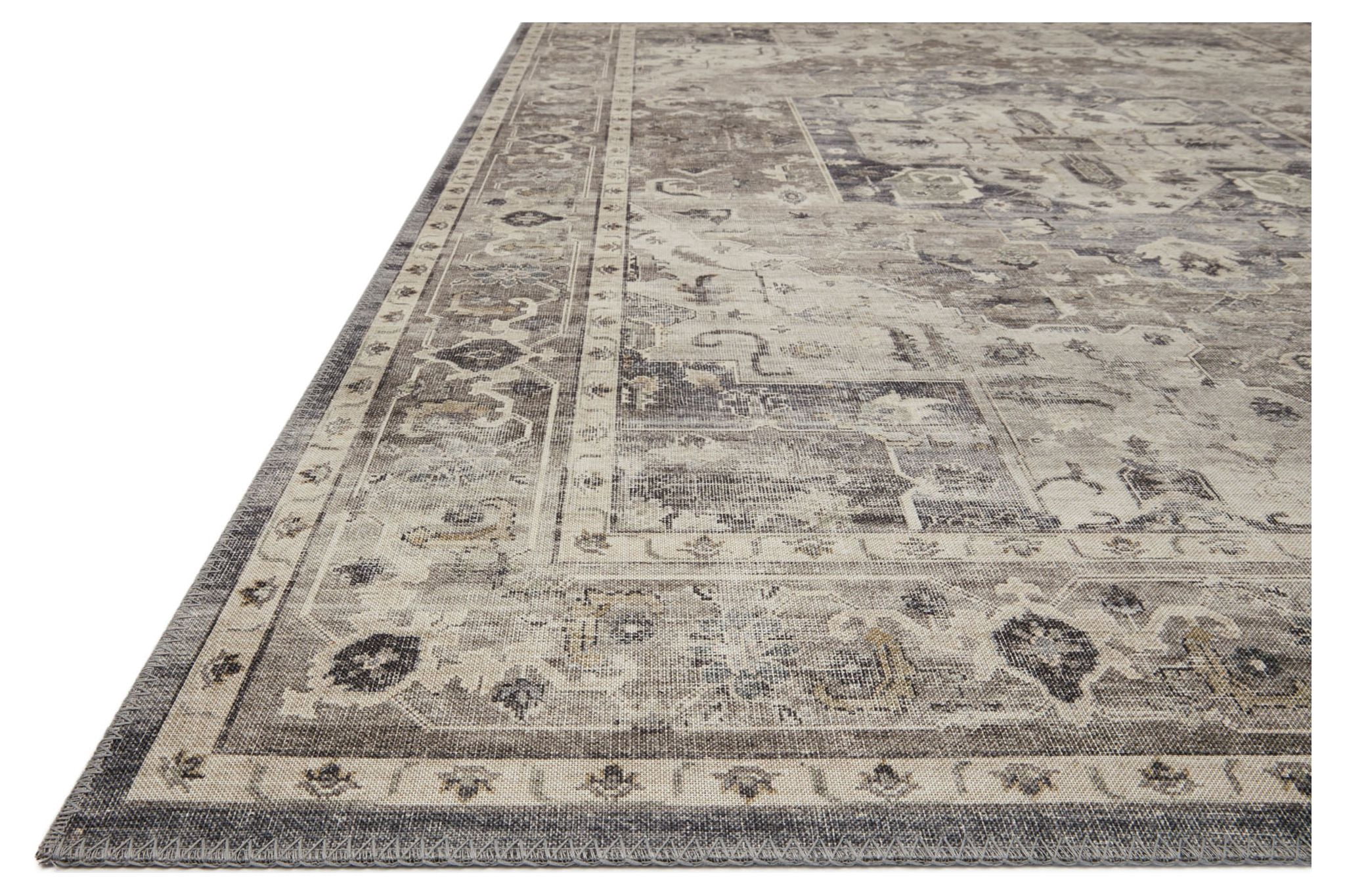 Loloi Hathaway Printed Oriental Steel / Ivory Area Rug