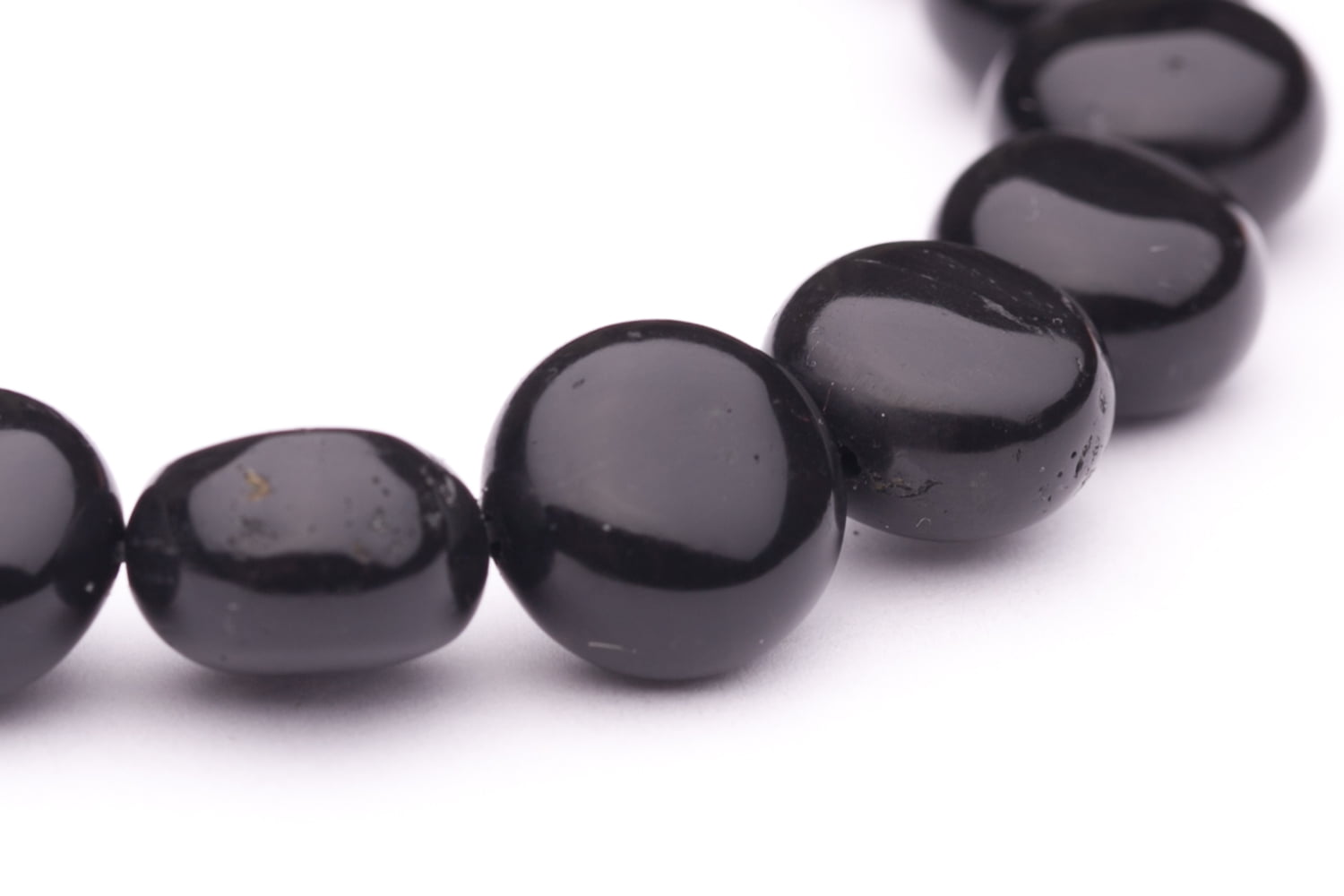 Flat Black Agate Round Beads Semi Precious Gemstones Size: 12x12mm ...