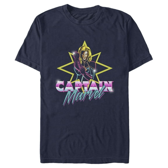 Men's Marvel Captain Marvel Star is Born  Graphic Tee Navy Blue Medium