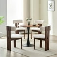 thumbnail image 3 of LivinVeluris Chairs Set of 2, Modern Dining Chairs Mid-Century, (White Teddy Velvet/Brown Legs Set of 2), 3 of 9