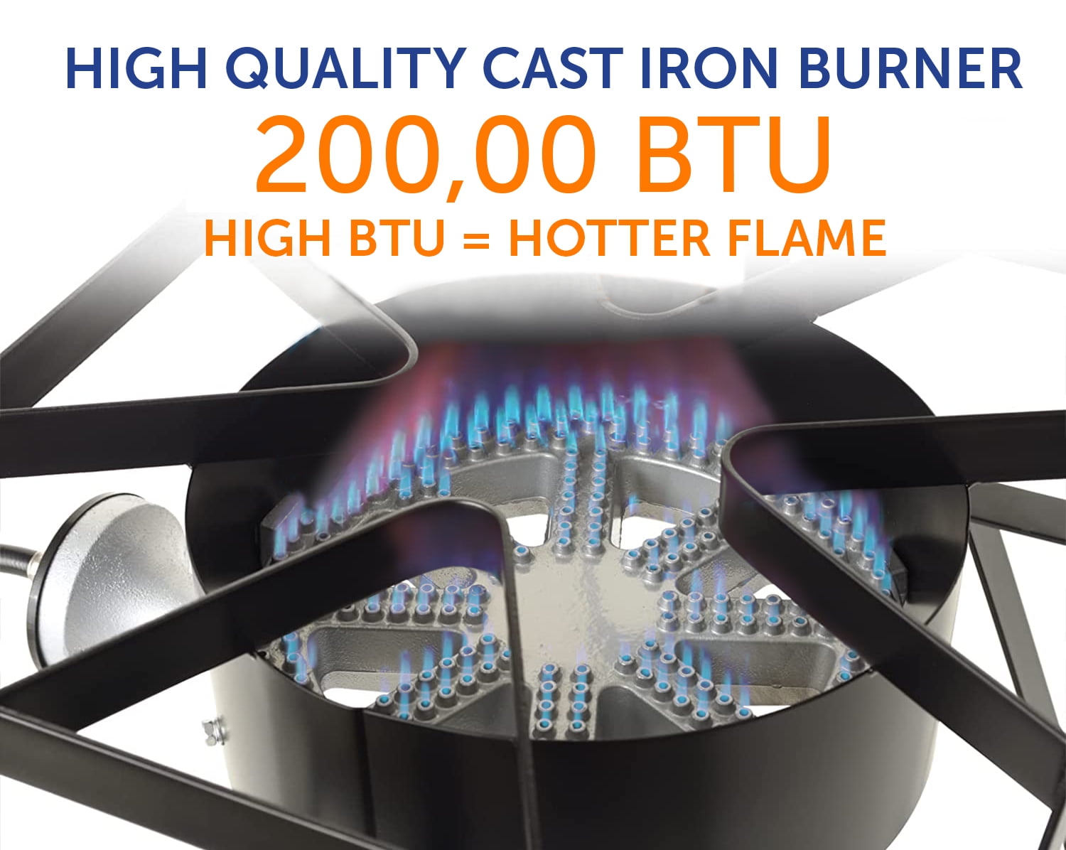 Flame King 120,000 BTU, 0-20 psi, Turkey Fryer Single Propane Burner Outdoor Cooker