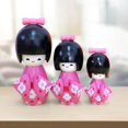 thumbnail image 4 of 3 piezas de madera japonesa muñeca hecha a muñeca figura coleccionable regalo muñecas muñeca estatuil para decoración de mesa adornos navideños yotijar muñecas japonesas, 4 of 8