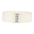 thumbnail image 5 of Segolike Wide Elastic Belt Dress Belt Simple Decoration Cinch Stretch Girdle Elegant Solid Color Waistband Waist Belt for Women Ladies White, 5 of 8