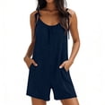 thumbnail image 4 of Women's Pajama Sets 2 Piece Lounge Sets Fashion Casual Solid Color Pants Comfortable Sleeveless Short Pants Jumpsuit, 4 of 6