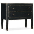 thumbnail image 2 of Home Square Set of 2 Two-Drawer Wood Nightstands in Distressed Black, 2 of 6
