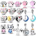 thumbnail image 2 of Plata De Ley 925 Nuevo Gato Luminoso Perro Animal Corazón Charm Bead Fit Pandora Charms Pulsera Original Para La Fabricación De Joyas, 2 of 4