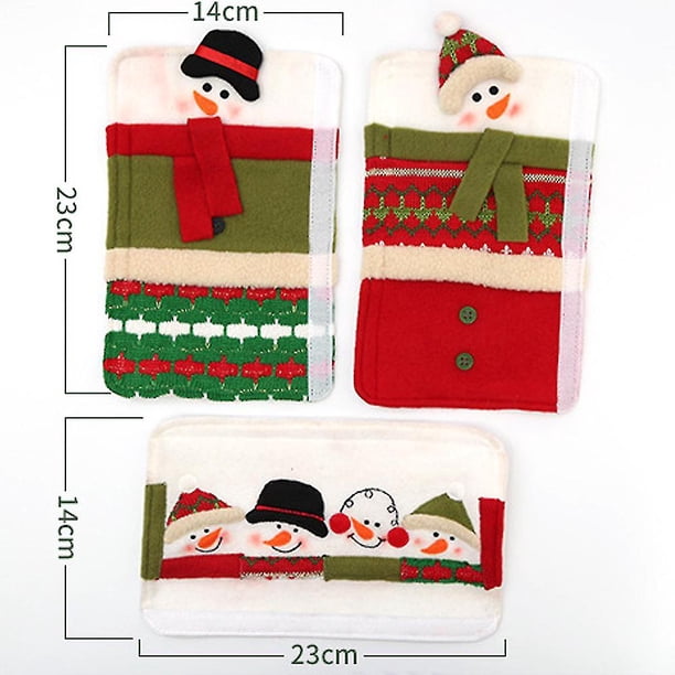 RV Cubiertas de la manija del refrigerador Adornos navideños para electrodomésticos de cocina Manija de la puerta del horno Decoración navideña Adornos de muñeco de nieve Sailing Electrónica