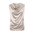 thumbnail image 6 of WULMLEO Women's Elegant Silk Satin Tank Tops Sleeveless Cowl Neck Dressy Casual Blouses Beige 2XL, 6 of 6