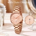 thumbnail image 6 of Watches for Women Elegant Quartz Ladies Watch Classic Design with Round dial, Stainless Steel Band & Calendar – Perfect Gift for Her, 6 of 7