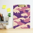 thumbnail image 2 of FORMRS Acrylic Clipboard with Low Profile Clip Standard A4 Letter Size, 12.5" x 9", Purple Wave Pattern, 2 of 8