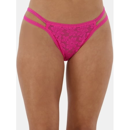 No Boundaries Women s Lace Strappy Cheeky Panty  Sizes XS to XXXL