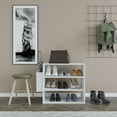 thumbnail image 3 of Ada Home Decor Furniture 3 Tier 9 Pair White Manila Modern Shoe Rack, 3 of 4