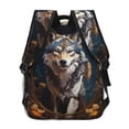 thumbnail image 4 of Balery Oil Painting Tribal Wolf Mochila Escolar Impresa, Mochila Ligera para Viajes Casual, Mochila Duradera y Cómoda Multifuncional, Mochila para Laptop-One Size, 4 of 5