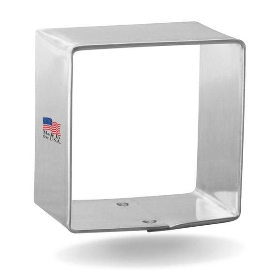 Foose Cookie Cutters 1.5 in Square Geometric Metal Cookie Cutter Shapes Made in USA, Silver