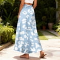 thumbnail image 5 of LWavelet Women Polka Dot Print Maxi Skirt Elastic Waist With Pockets Casual Summer Long Skirt Light Blue XL, 5 of 5