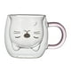 thumbnail image 1 of Taza de doble pared creativa para espresso, taza de leche para mujeres y niños, regalo de cumpleaños Gato Blanco Con Mango Rosa, 1 of 9