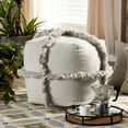 thumbnail image 1 of Skyline Decor Grey Handwoven Cotton Fringe Pouf Ottoman, 1 of 6