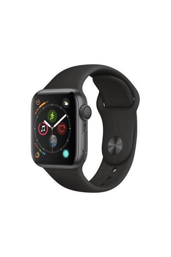 Restored Apple Watch Series 4 (GPS) 44mm Space Gray Aluminum Case with Black Sport Band (Refurbished)