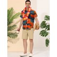 thumbnail image 3 of Lars Amadeus Camisas abotonadas de mancorcon bloques de colores geométricos irregulares pahombre Amarillo verde M, 3 of 6