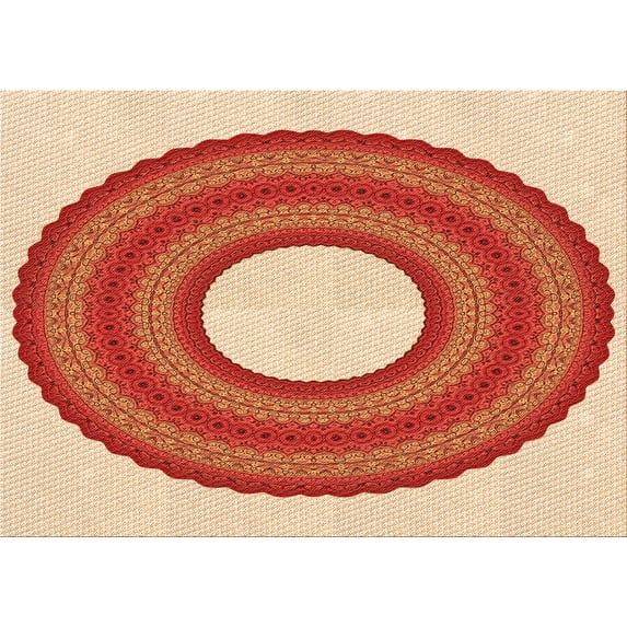 Ahgly Company Indoor Rectangle Patterned Neon Red Area Rugs, 4' x 6'