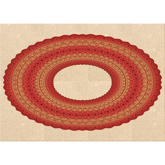 Ahgly Company Tapis d'Intérieur Rectangulaire à Motifs Néon Rouge, 2 Pieds x 3 Pieds