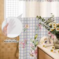 thumbnail image 3 of No Hook Shower Curtain, Spring Easter Bunny Shower Curtains for Bathroom with See Through Top Window, Grey Buffalo Plaid Pink Tulips Waterproof & Washable Bath Curtain Stand Up Stall 36"x72", 3 of 9