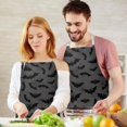 thumbnail image 3 of Gray Halloween Bats and Spider Webs Apron-Garden Aprons for Women with Pockets-Cotton Linen Waterproof Kitchen Cooking Gardening Aprons Adjustable for Kitchen,Cooking,BBQ and Salon 32"x27", 3 of 7