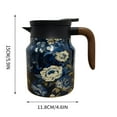 thumbnail image 3 of Insulated Coffee Carafe 1L with Floral Design, Stainless Steel Thermal Pitcher with Wooden Handle, 12-Hour Hot Cold Retention for Home Office, 3 of 9