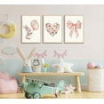 thumbnail image 3 of 3 Pcs Pink Bunny Wall Decor Nursery Bunny Posters Prints Bunny Floral Watercolo Painting pictures Cute Animal Canvas Prints for Girls and Boys Kids Room Baby Room Decor, 3 of 5