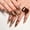 GN018 [Glue model], variant on Autumn and winter white y2k wearing nail pads Maillard brown smudged nail pads small red book wind fake nails wholesale