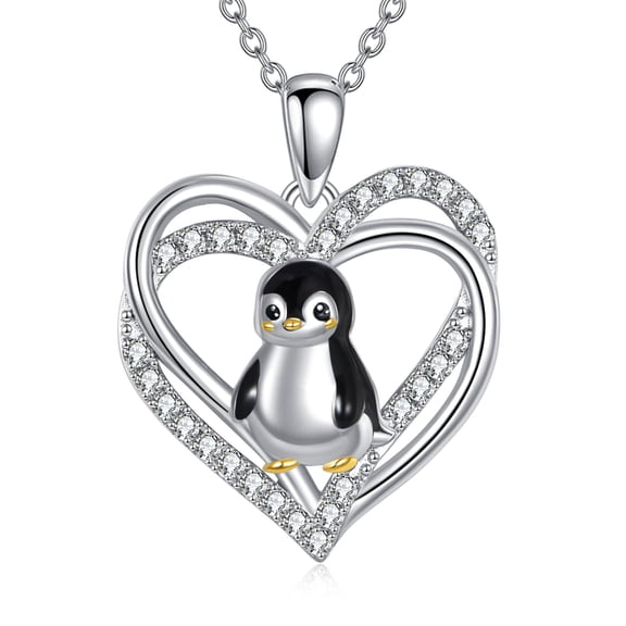 YAFEINI Penguin Necklace 925 Sterling Silver Penguin Pendant Cute Animal Jewelry Gifts for Women
